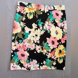 Sunny Leigh Floral Pencil Skirt - Black, Pink, Yellow
